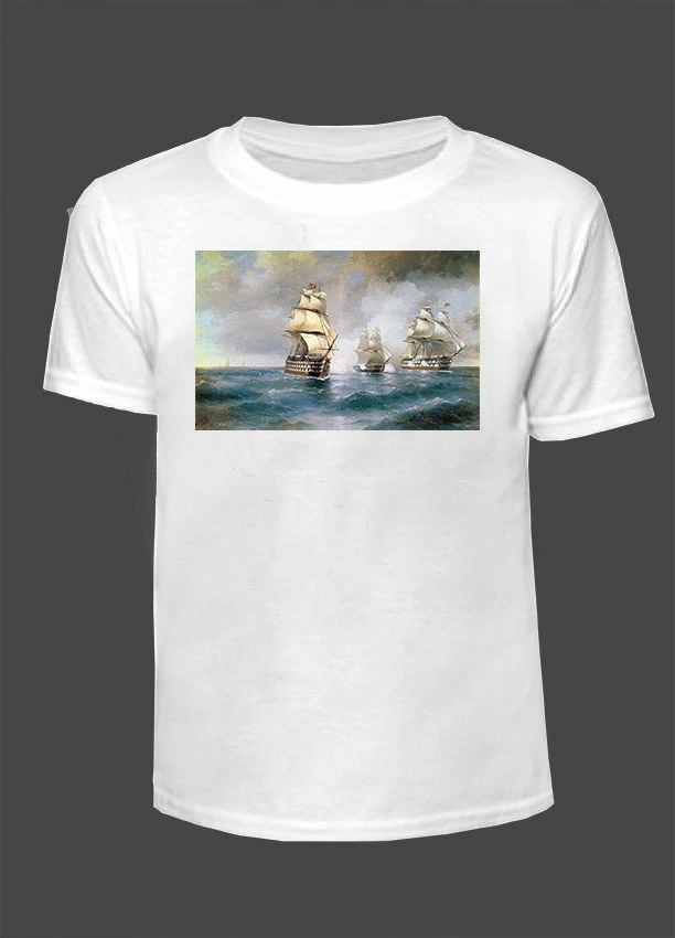 Tričko - Ajvazovskij - bitva na moři