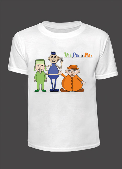 Tričko - Tři kamarádi - Mik, Pik, Vik