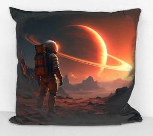 povlak na polštář - astronaut na planetě