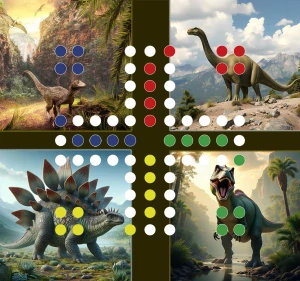Ubrus Člověče nezlob se - dinosauři (150 x 150 cm)