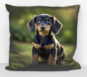 povlak na polštář - pes jezevčík