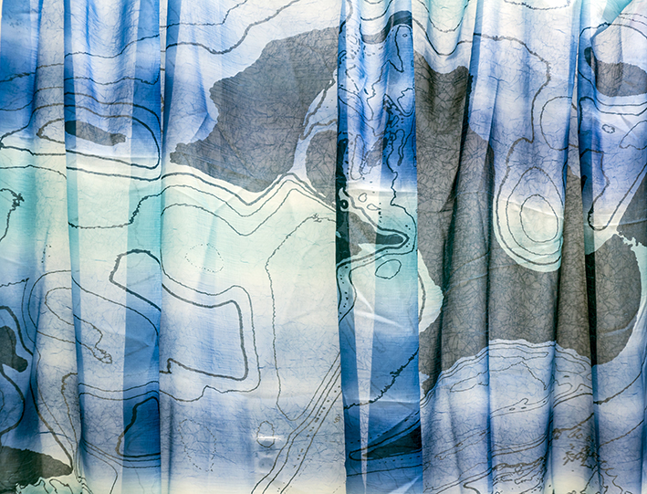 Látka motiv - vodní hladina - vzor 597 (rozměr 130 x 300 cm)