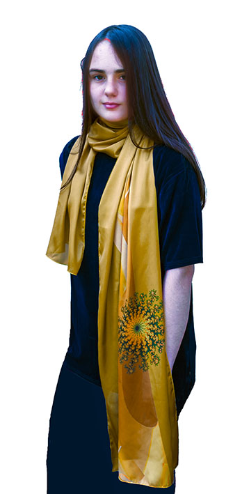 šála společenská zlatá s broží č. 8