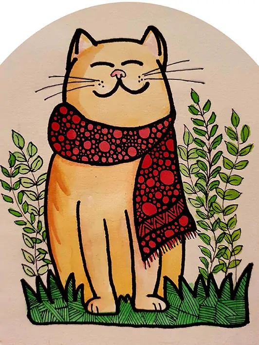 Tričko - kočka se šálou