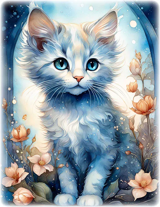 Tričko - modrý kocourek