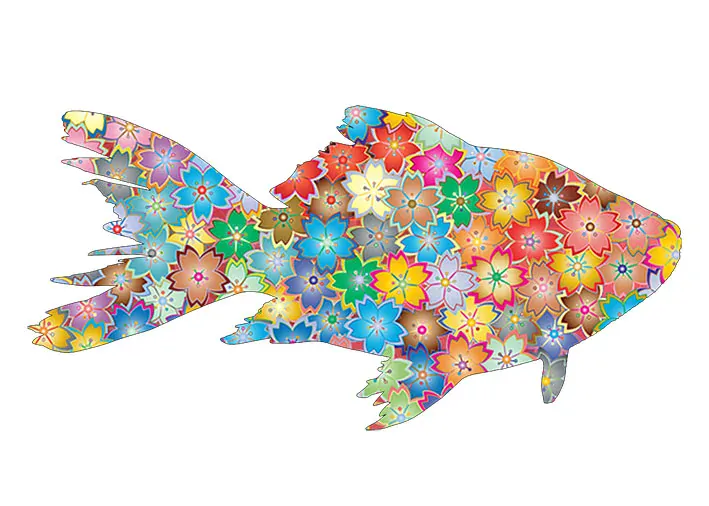 Tričko - květinová ryba