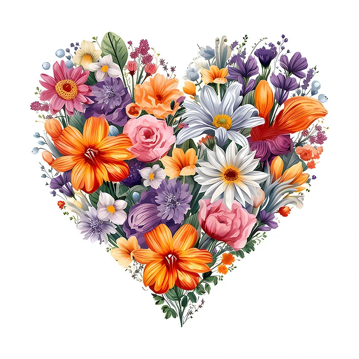 Tričko - Květinové srdce