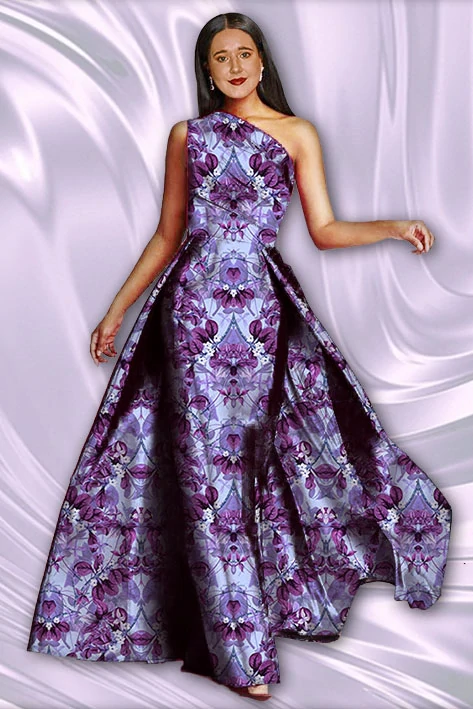 Metráž 82 b - ornament z listů - fialový světlýý