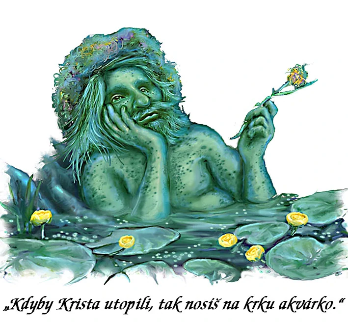 Tričko - vtípky - Kdyby Krista utopili, tak nosíš na krku akvárko