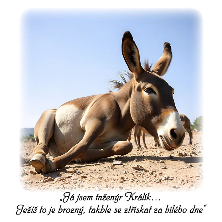 Tričko - vtípky - „Já jsem inženýr Králík… Ježiš to je hrozný, takhle se ztřískat za bílého dne“