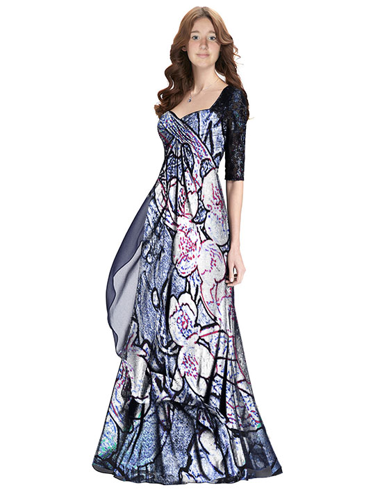 Látka - rozkvetlá obloha - vzor 595 (rozměr 130 x 300 cm) 