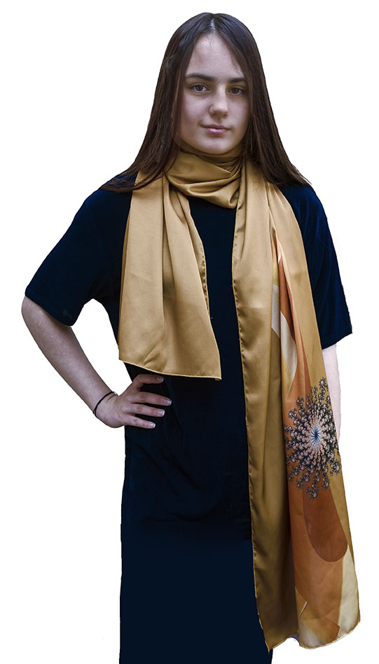 šála společenská zlatá s broží č. 8