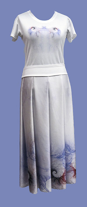 Dlouhá sukně a tričko - antický mramor