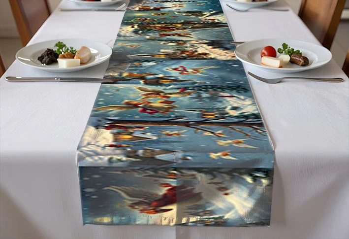 napron - běhoun na stůl 200 x 25 cm - vánoční 10/2 - 4 ks