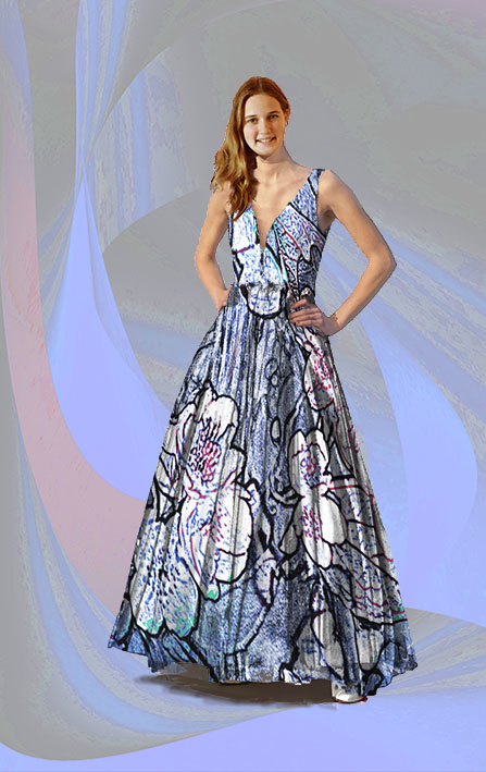 Látka - rozkvetlá obloha - vzor 595 (rozměr 130 x 300 cm) 