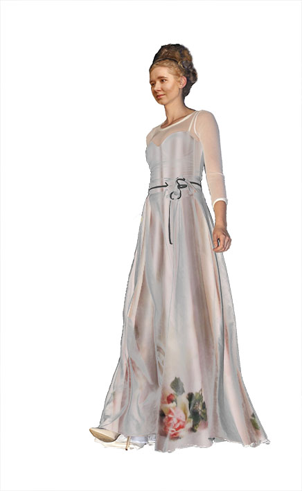 Látka - metráž - bordura 20 - růže - (rozměr 300 x 146 cm )