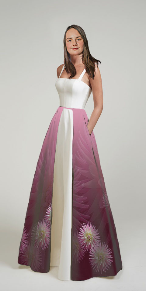 Bordura pro metráž 36 - "chryzantémy"