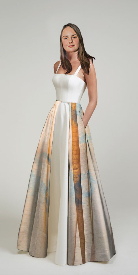 Látka - motiv zlato - vzor 700 (rozměr 150 x 283 cm)