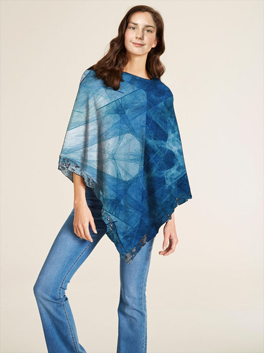 Látka - motiv modrý krystal - vzor 749 (rozměr 150 x 225 cm)