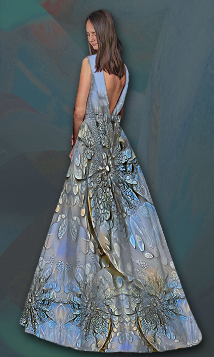 Bordura pro metráž 47 - Akvamarinové květy