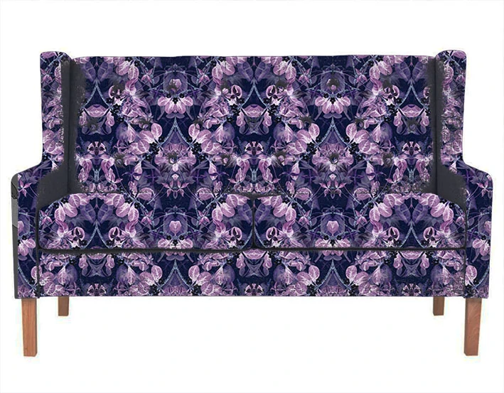 Metráž 82 a - ornament z listů - fialový tmavý