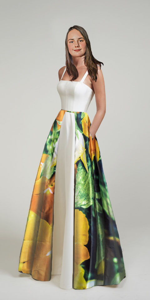 Látka - motiv - květiny macešky - vzor 719 (rozměr 148 x 220 cm)