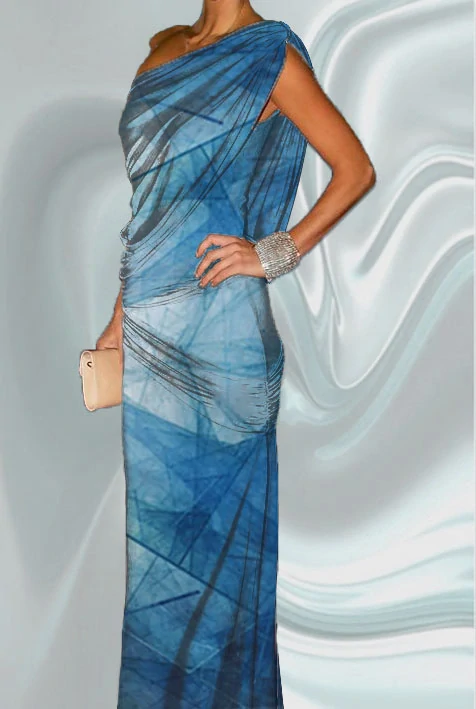 Látka - motiv modrý krystal - vzor 749 (rozměr 150 x 225 cm)