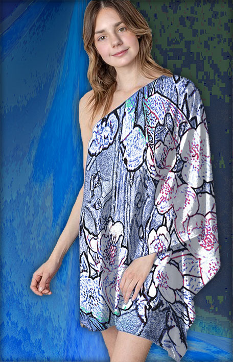 Látka - rozkvetlá obloha - vzor 595 (rozměr 130 x 300 cm) 