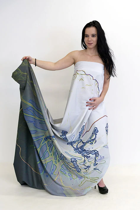 Látka - motiv ledové květy -  vzor 559 (rozměr 150 x 240 cm)